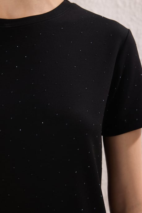 TRENDYOLMİLLA Damen Schwarz Einfarbig Kurz / Mini Kurz Casual Gerade Kleider - Image 2