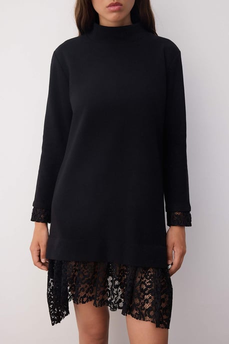 TRENDYOLMİLLA Damen Schwarz Einfarbig Kurz / Mini Lang Casual Gerade Kleider - Image 3