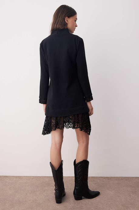 TRENDYOLMİLLA Damen Schwarz Einfarbig Kurz / Mini Lang Casual Gerade Kleider - Image 4