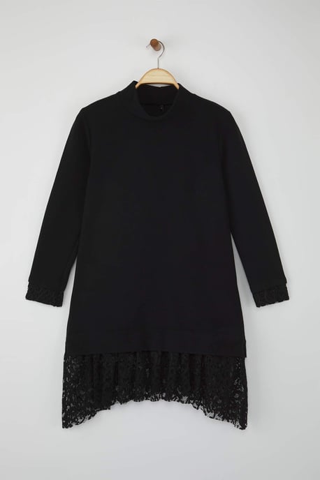 TRENDYOLMİLLA Damen Schwarz Einfarbig Kurz / Mini Lang Casual Gerade Kleider - Image 5