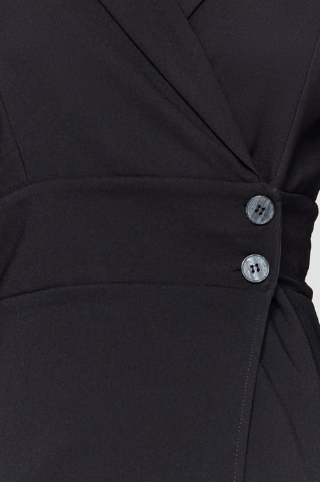 TRENDYOLMİLLA Damen Schwarz Einfarbig Kurz / Mini Lang Business Zweireihig Kleider - Image 4