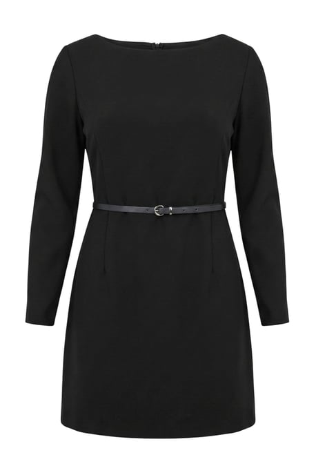 Trendyol Curve Damen Schwarz Einfarbig Kurz / Mini Lang A-Linie Große Größen Kleid - Image 4