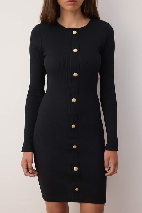 TRENDYOLMİLLA Damen Schwarz Einfarbig Kurz / Mini Lang Casual Bodycon Kleider - Image 2