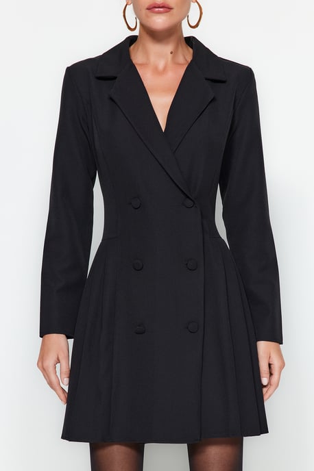 TRENDYOLMİLLA Damen Schwarz Einfarbig Kurz / Mini Lang Business Blazer Kleid Kleider - Image 2