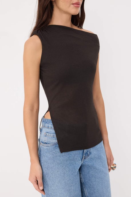 TRENDYOLMİLLA Damen Braun Einfarbig Ärmellos Tailliert Blusen - Image 2