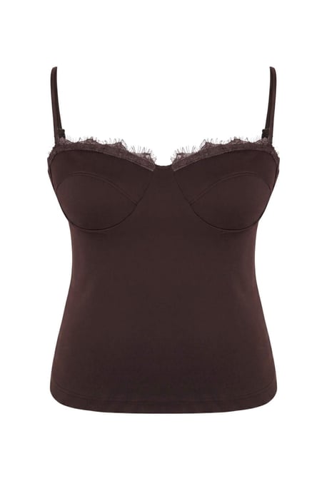 Trendyol Curve Damen Braun Einfarbig Ärmellos Tailliert Große Größen Blusen - Image 4