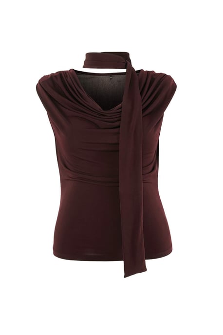 Trendyol Curve Damen Braun Einfarbig Ärmellos Tailliert Große Größen Blusen - Image 5