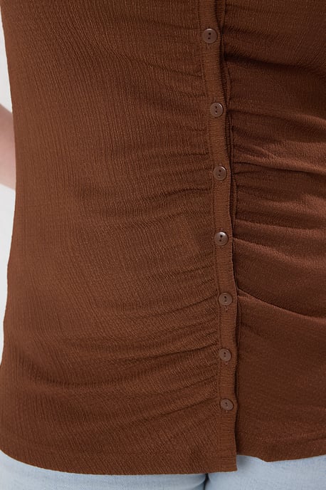 Trendyol Curve Damen Braun Einfarbig Ärmellos Tailliert Große Größen Blusen - Image 3
