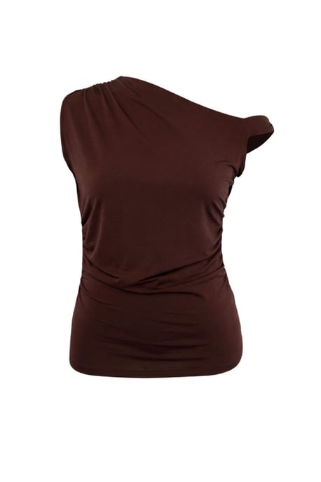 Trendyol Curve Damen Braun Einfarbig Ärmellos Tailliert Große Größen Blusen - Image 4