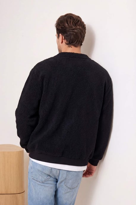 TRENDYOL MAN Herren Schwarz Einfarbig Lang Oversize Cardigans - Image 2