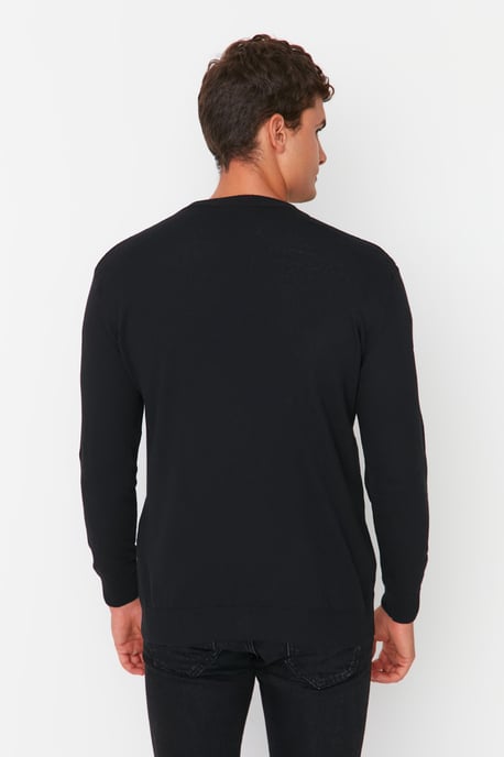 TRENDYOL MAN Herren Schwarz Einfarbig Lang Tailliert Cardigans - Image 4