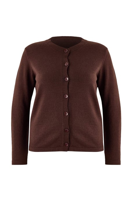 Trendyol Curve Damen Braun Einfarbig Lang Regular Fit Große Größen Cardigans - Image 3