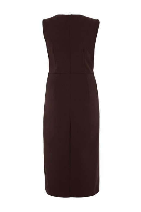 Trendyol Curve Damen Braun Einfarbig Maxi Ärmellos Abend / Alltag Bodycon Große Größen Kleid - Image 5