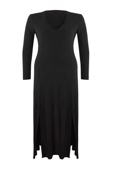 Trendyol Curve Damen Schwarz Einfarbig Maxi Lang Abend / Alltag A-Linie Große Größen Kleid - Image 4