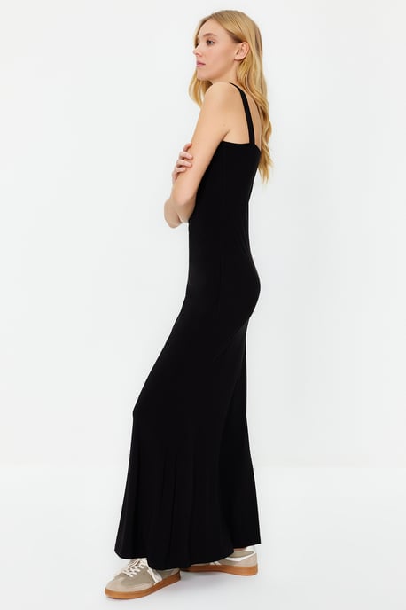 TRENDYOLMİLLA Damen Schwarz Einfarbig Maxi Ärmellos Casual A-Linie Kleider - Image 6