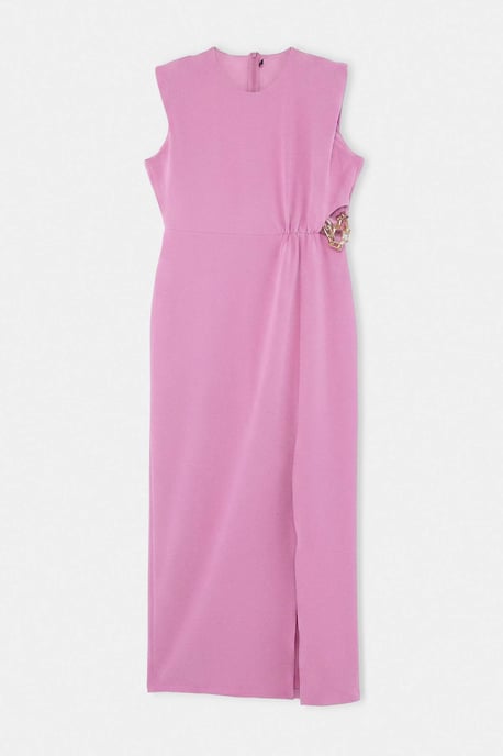 Trendyol Curve Damen Rosa Einfarbig Maxi Ärmellos Party A-Linie Große Größen Kleid - Image 3