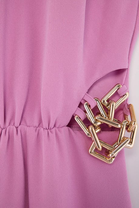 Trendyol Curve Damen Rosa Einfarbig Maxi Ärmellos Party A-Linie Große Größen Kleid - Image 4
