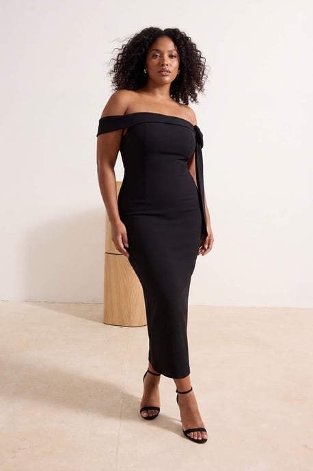 Trendyol Curve Damen Schwarz Einfarbig Maxi Ärmellos Elegant/Abend A-Linie Große Größen Kleid - Image 6