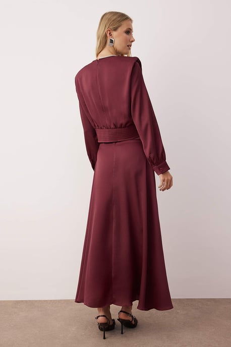 Trendyol Modest Damen Lila Einfarbig Maxi Lang Casual Skater Modest Abend Kleider - Image 4