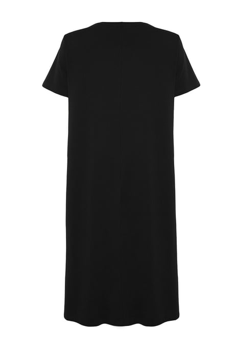 Trendyol Curve Damen Schwarz Einfarbig Maxi Kurz Casual Gerade Große Größen Kleid - Image 4
