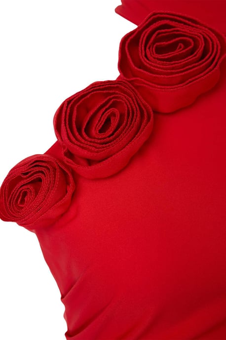 Trendyol Curve Damen Rot Einfarbig Maxi Ärmellos Abschluss / Ball Bodycon Große Größen Kleid - Image 5