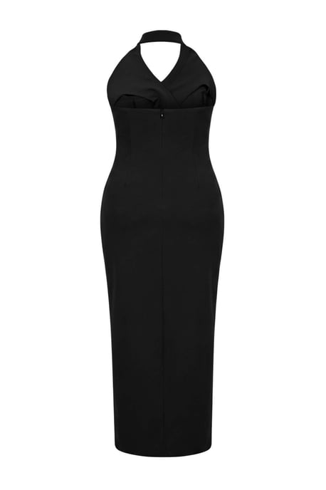 Trendyol Curve Damen Schwarz Einfarbig Maxi Ärmellos Blazer Kleid Große Größen Kleid - Image 5