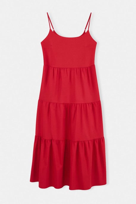 Trendyol Curve Damen Rot Einfarbig Maxi Ärmellos Casual A-Linie Große Größen Kleid - Image 3