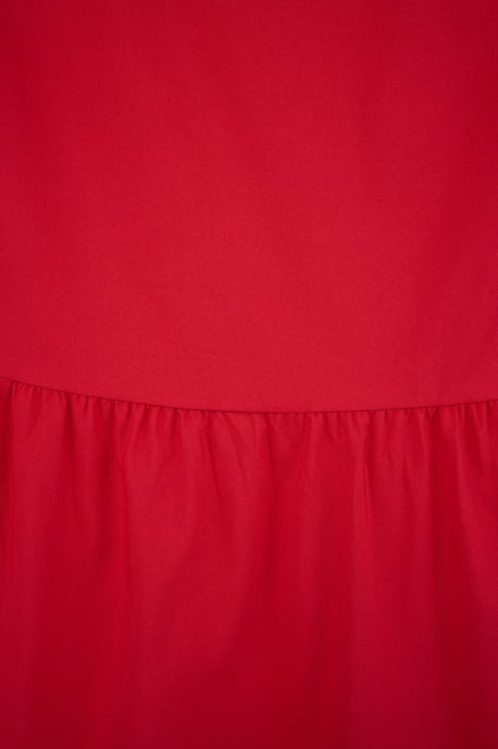 Trendyol Curve Damen Rot Einfarbig Maxi Ärmellos Casual A-Linie Große Größen Kleid - Image 4