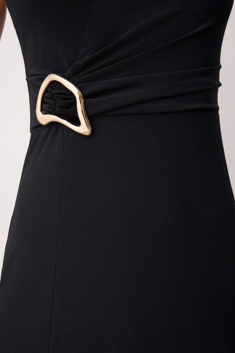 TRENDYOLMİLLA Damen Schwarz Einfarbig Maxi Ärmellos Abschluss / Ball Gerade Abend & Ball Kleid - Image 2