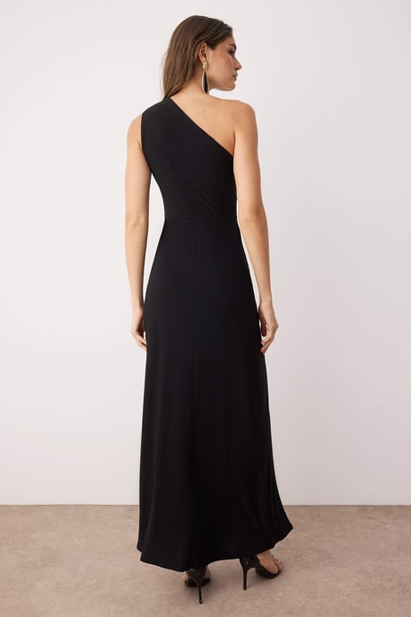 TRENDYOLMİLLA Damen Schwarz Einfarbig Maxi Ärmellos Abschluss / Ball Gerade Abend & Ball Kleid - Image 3