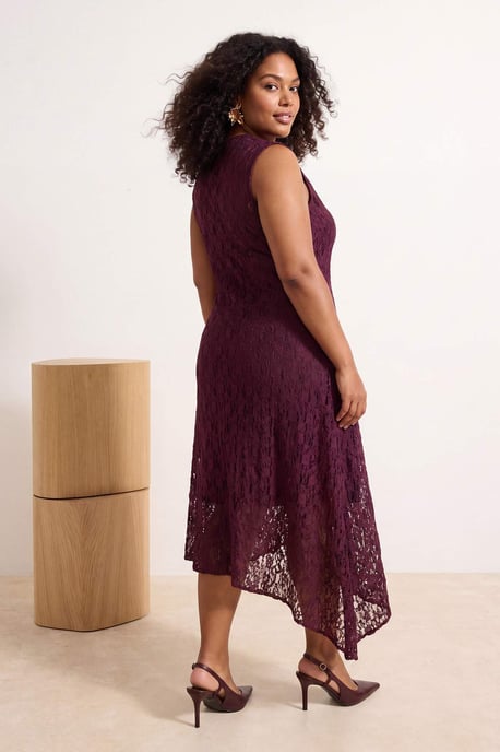Trendyol Curve Damen Lila Einfarbig Maxi Ärmellos A-Linie Große Größen Kleid - Image 3