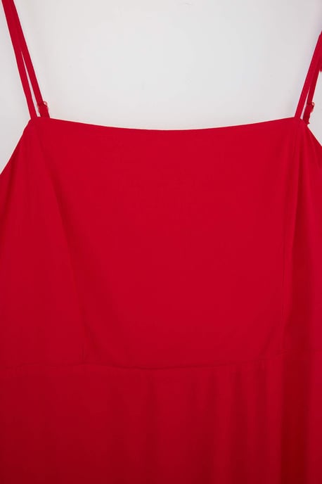 Trendyol Curve Damen Rot Einfarbig Maxi Ärmellos Abend / Alltag A-Linie Große Größen Kleid - Image 4