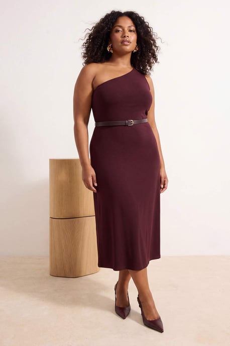 Trendyol Curve Damen Braun Einfarbig Maxi Ärmellos A-Linie Große Größen Kleid - Image 2