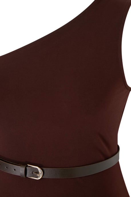 Trendyol Curve Damen Braun Einfarbig Maxi Ärmellos A-Linie Große Größen Kleid - Image 5