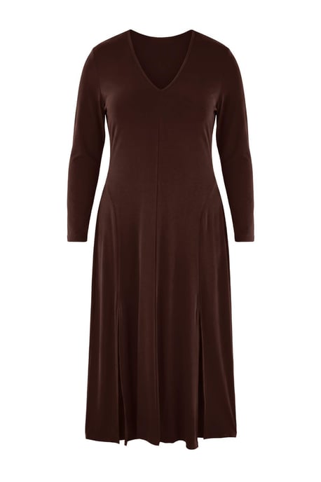 Trendyol Curve Damen Braun Einfarbig Maxi Lang Abend / Alltag A-Linie Große Größen Kleid - Image 4