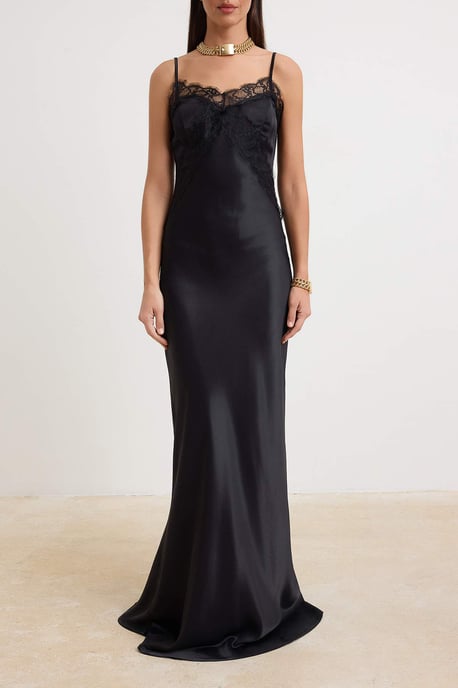 TRENDYOLMİLLA Damen Schwarz Einfarbig Maxi Ärmellos Abschluss / Ball Gerade Abend & Ball Kleid - Image 2