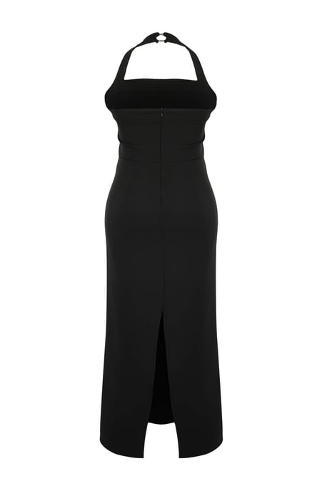 Trendyol Curve Damen Schwarz Einfarbig Maxi Ärmellos Elegant/Abend Gerade Große Größen Kleid - Image 2