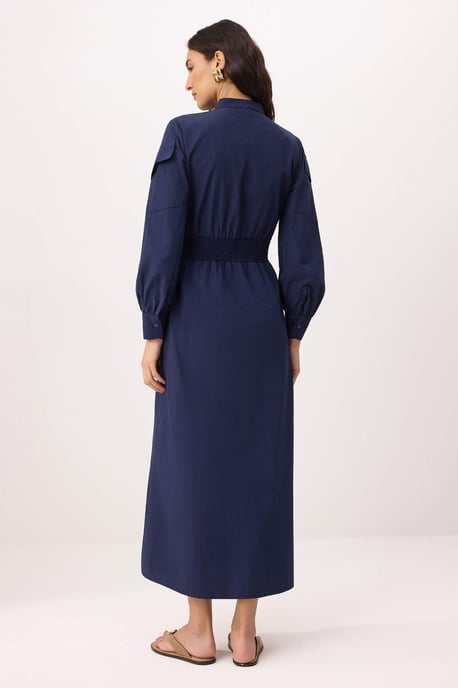 Trendyol Modest Damen Dunkelblau Einfarbig Maxi Lang Skater Modest Kleider - Image 3