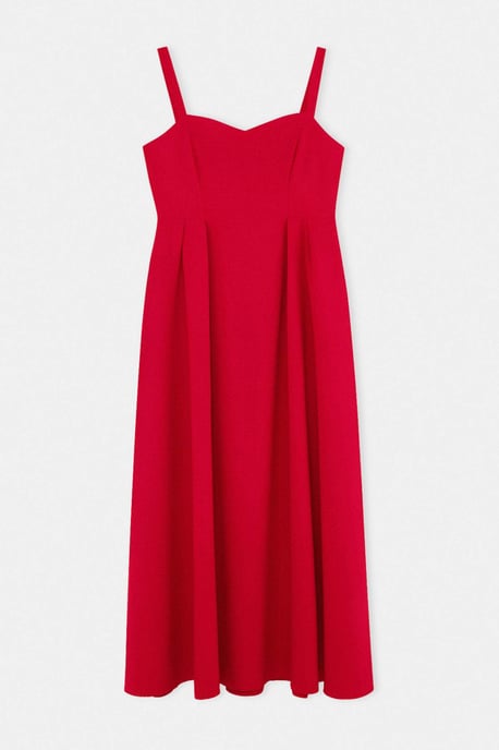 Trendyol Curve Damen Rot Einfarbig Maxi Ärmellos Party A-Linie Große Größen Kleid - Image 3