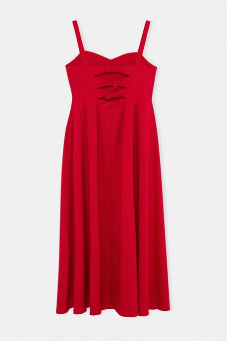 Trendyol Curve Damen Rot Einfarbig Maxi Ärmellos Party A-Linie Große Größen Kleid - Image 5