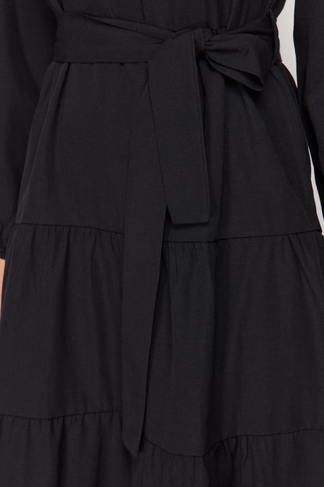 Trendyol Modest Damen Schwarz Einfarbig Maxi Lang Casual A-Linie Modest Kleider - Image 4