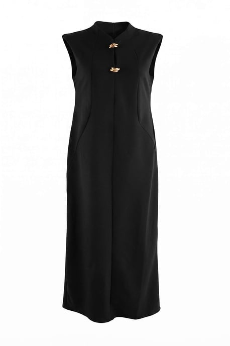 Trendyol Curve Damen Schwarz Einfarbig Maxi Ärmellos Bodycon Große Größen Kleid - Image 3