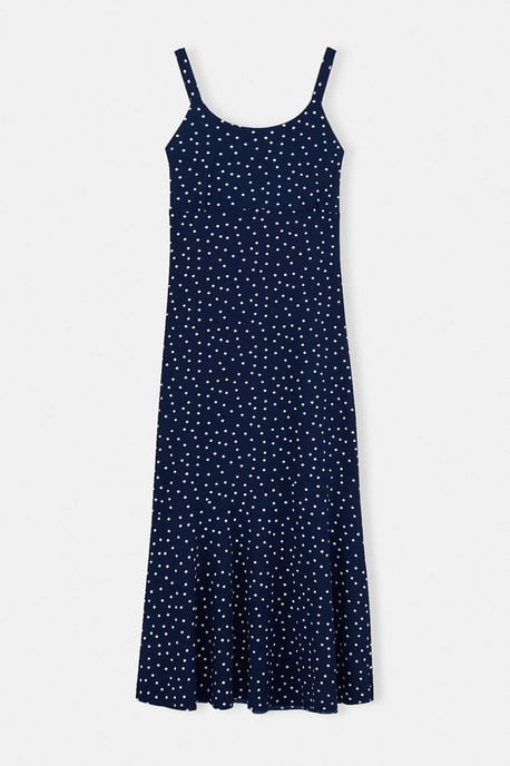 Trendyol Curve Damen Dunkelblau Gepunktet Maxi Ärmellos Casual Meerjungfrau Große Größen Kleid - Image 3