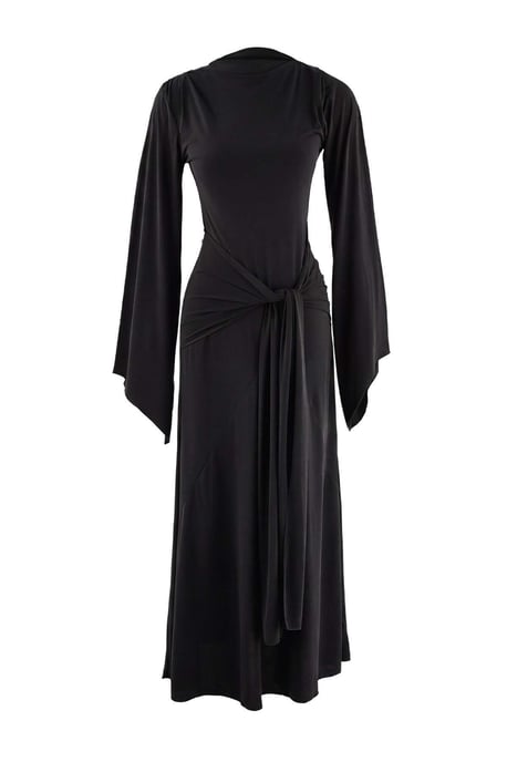 TRENDYOLMİLLA Damen Schwarz Einfarbig Maxi Lang A-Linie Kleider - Image 4