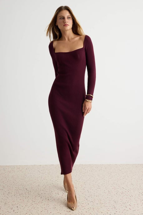TRENDYOLMİLLA Damen Lila Einfarbig Maxi Lang A-Linie Kleider - Image 1