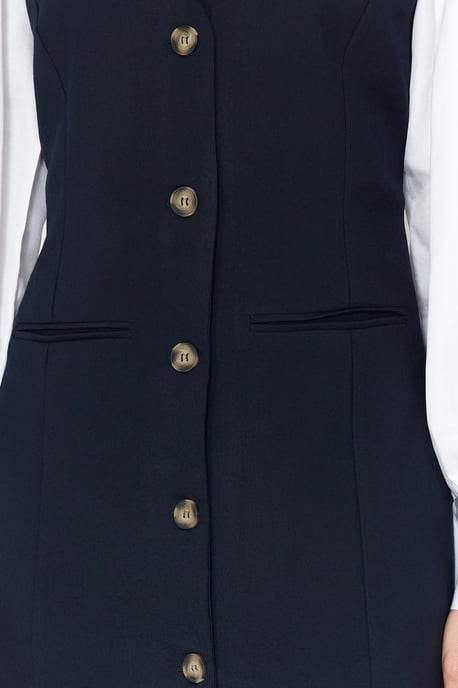 Trendyol Modest Damen Dunkelblau Einfarbig Maxi Lang Casual Gilet Modest Kleider - Image 4