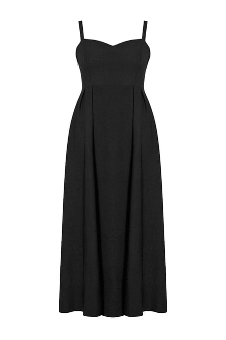 Trendyol Curve Damen Schwarz Einfarbig Maxi Ärmellos Party A-Linie Große Größen Kleid - Image 3