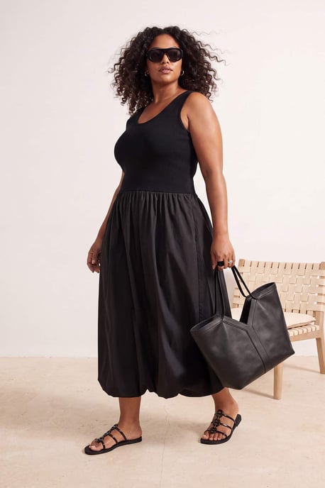 Trendyol Curve Maxikleid, ärmellos, A-Linie, große Größen - Schwarz - Image 6
