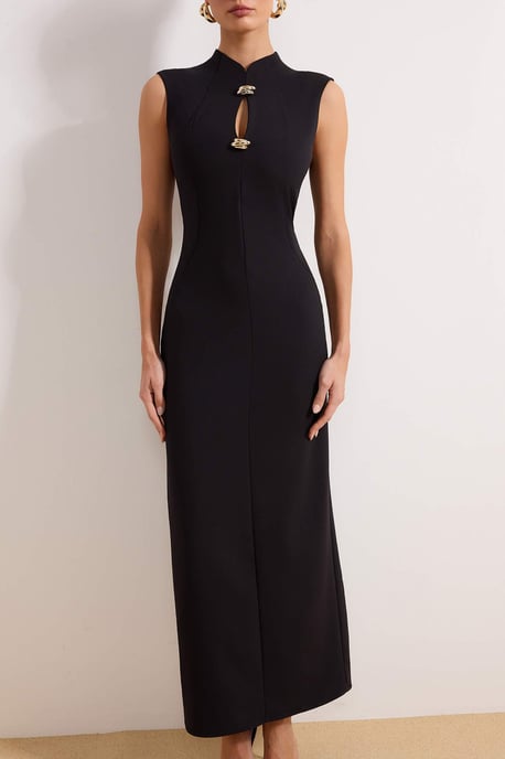 TRENDYOLMİLLA Damen Schwarz Einfarbig Maxi Ärmellos Elegant/Abend Gerade Abend & Ball Kleid - Image 2