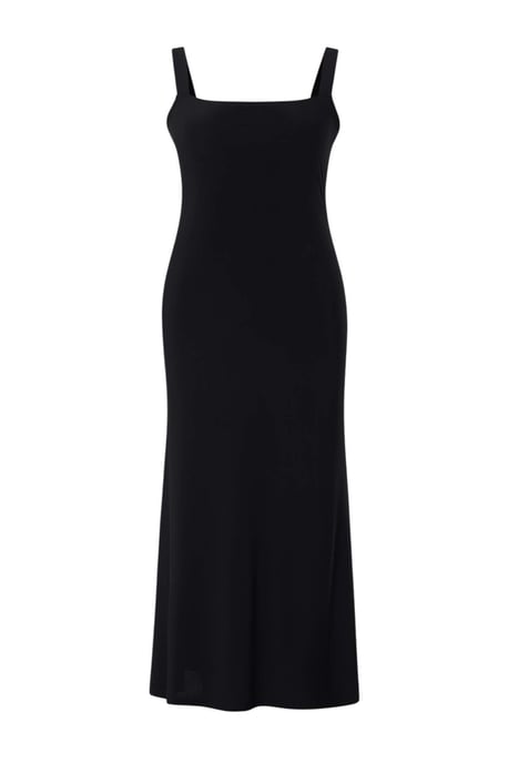Trendyol Curve Damen Schwarz Einfarbig Maxi Ärmellos Casual Meerjungfrau Große Größen Kleid - Image 3